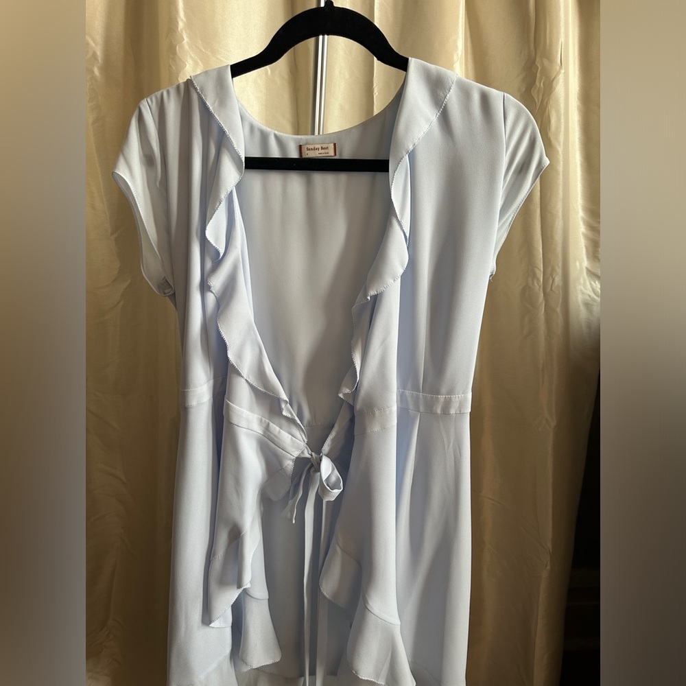 Aritzia blue Wrap Mini Dress - Picture 4 of 10